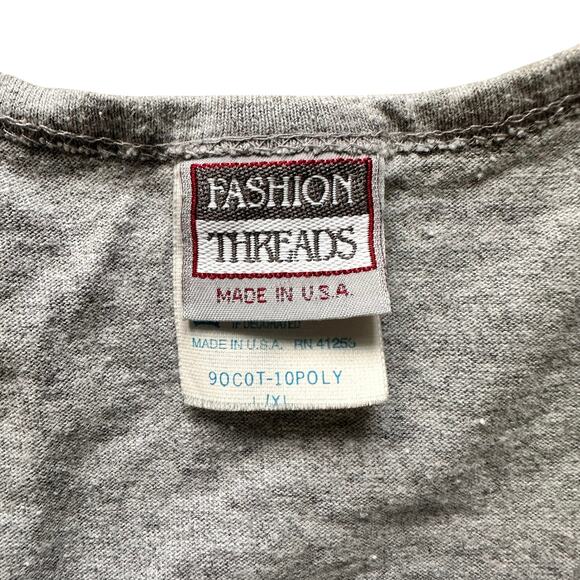 Vintage Fashion Threads "Palm Springs" Bubble Letter Scoop Neck Gray Tank M/L - Picture 4 of 6